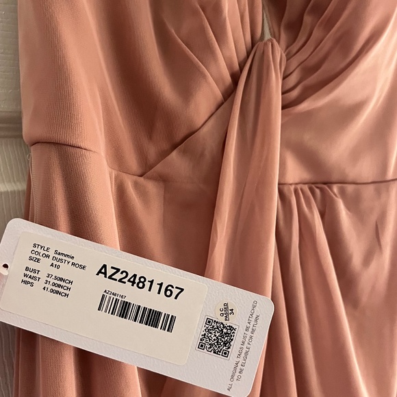 Sammie Azazie Bridesmaid Dress in Dusty Rose size 10 - Picture 2 of 5